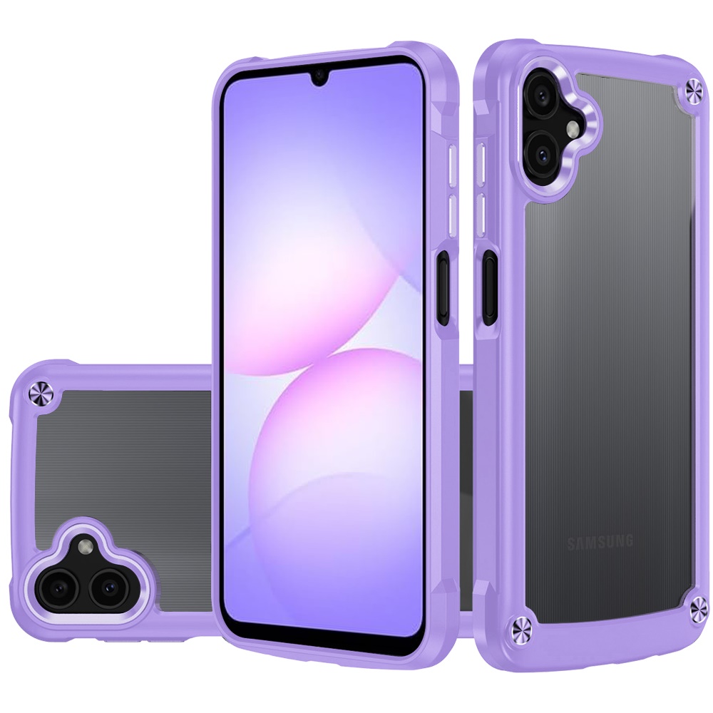For Samsung A08 4G / 07 4G / 07 5G Ultimate CaseX Transparent Hybrid Case with Metal Buttons And Cam
