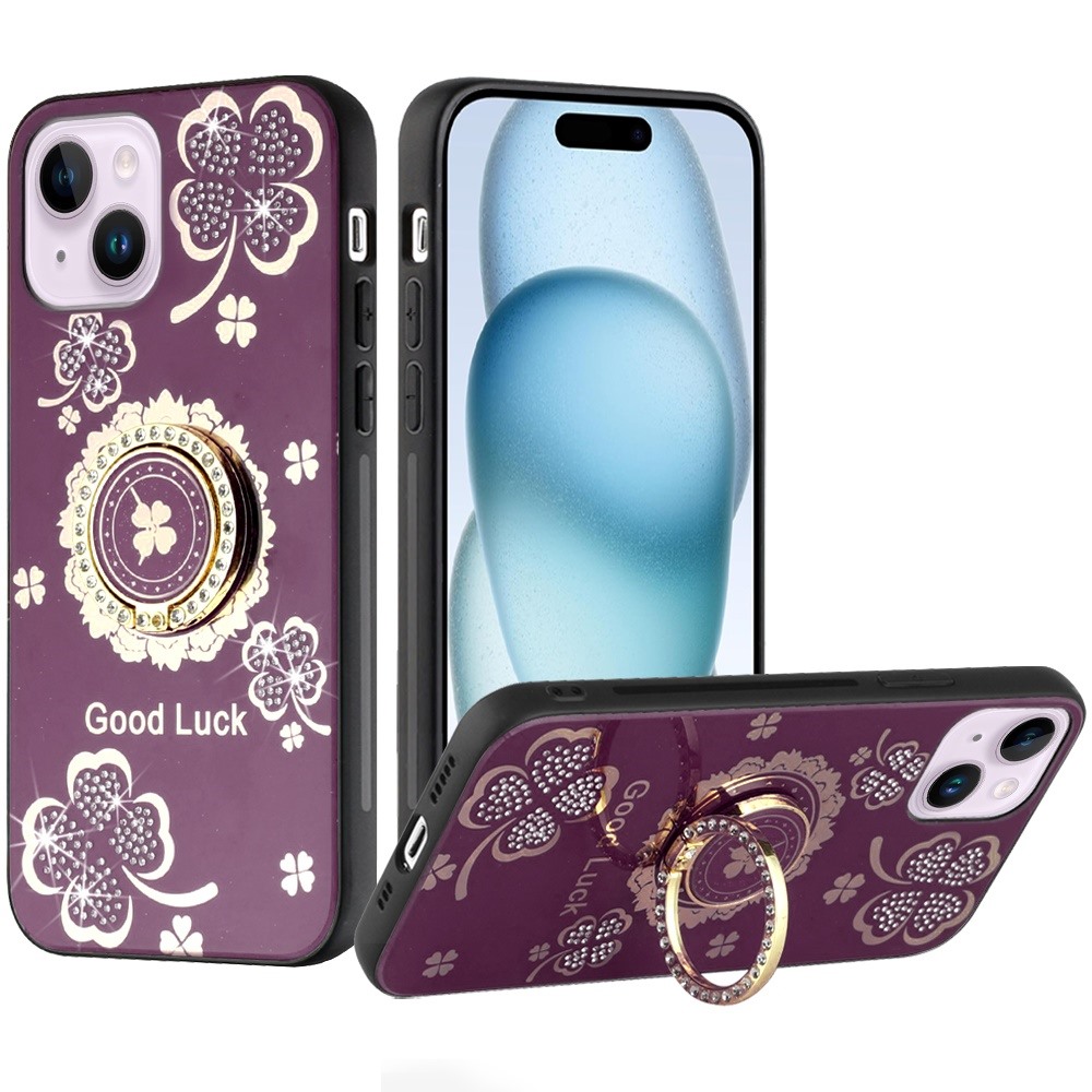 For iPhone 15 Plus / iPhone 14 Plus SPLENDID Diamond Glitter Ornaments Engraving Case Cover - Good L