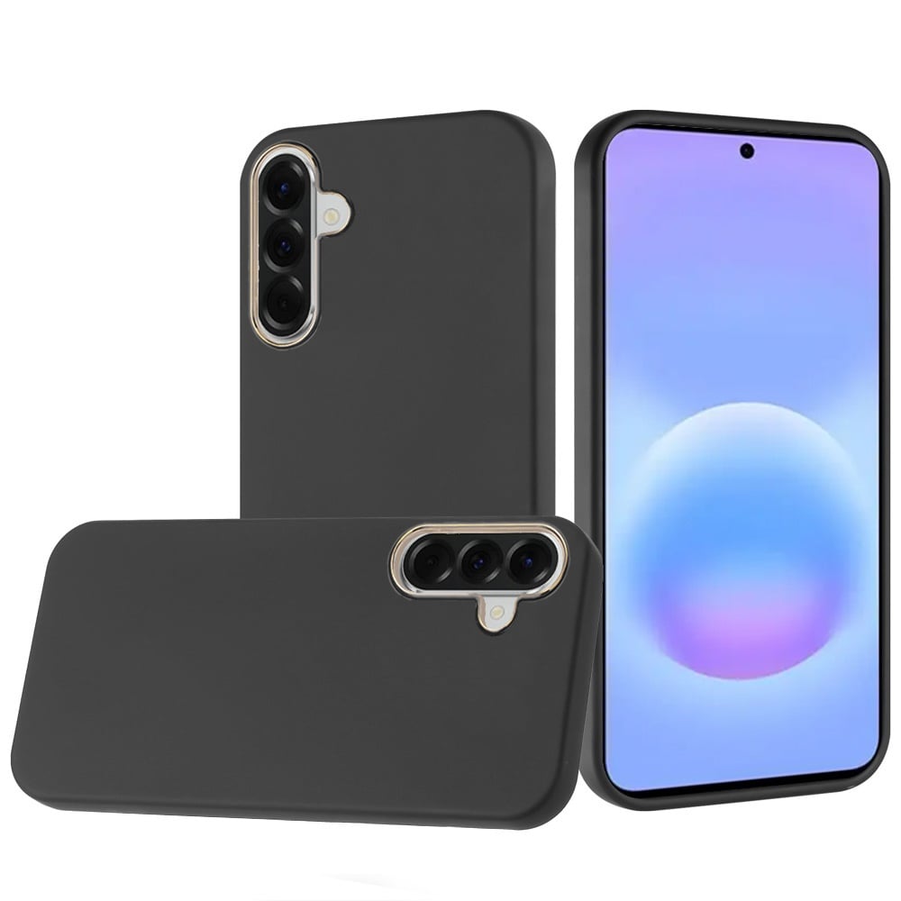 For Samsung Galaxy A57 Classy Slick Chromed Around Hybrid Case Cover - Black