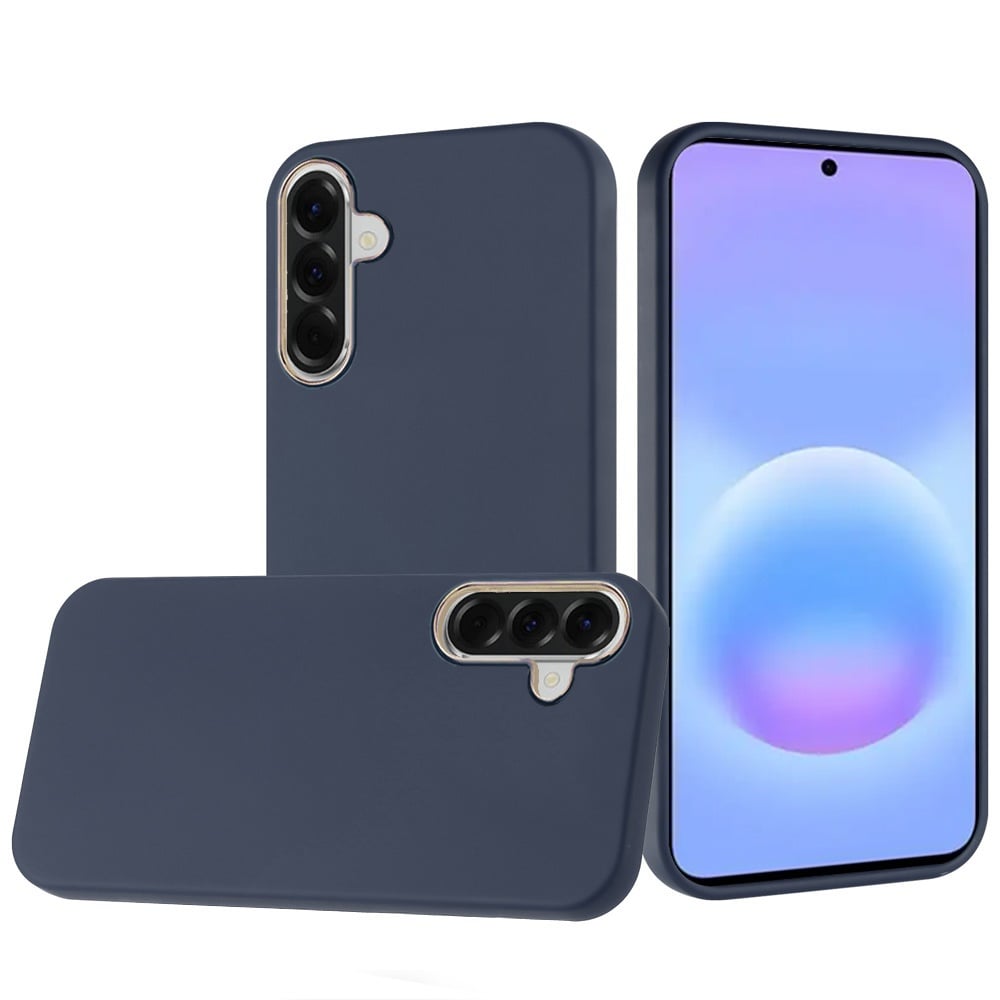 For Samsung Galaxy A57 Classy Slick Chromed Around Hybrid Case Cover - Dark Blue