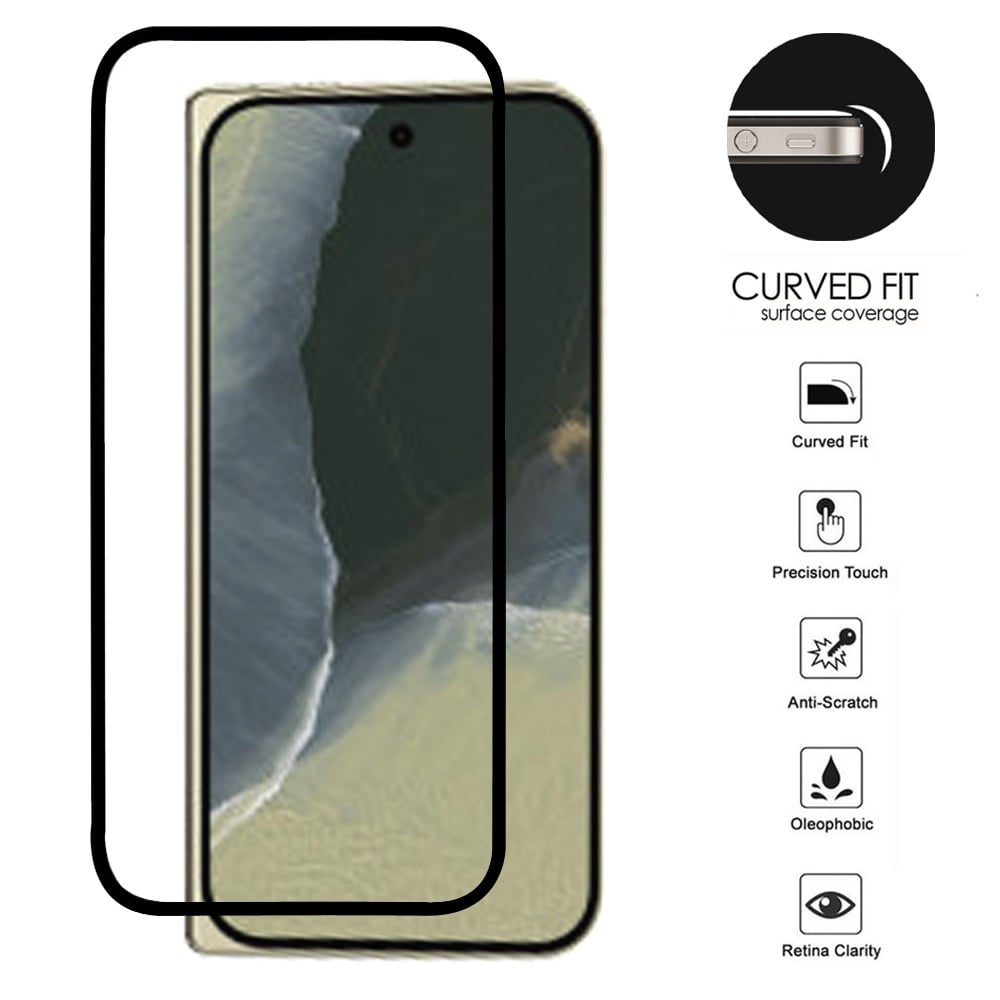 For Google Pixel 11 Pro Fold Bulk White Paper Card Package Black edged Tempered Glass (Black)