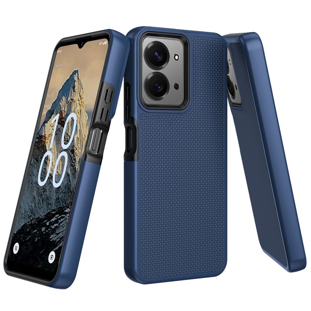 For Celero 5G Velocity Texturized Dotted Design Hybrid Case - Blue