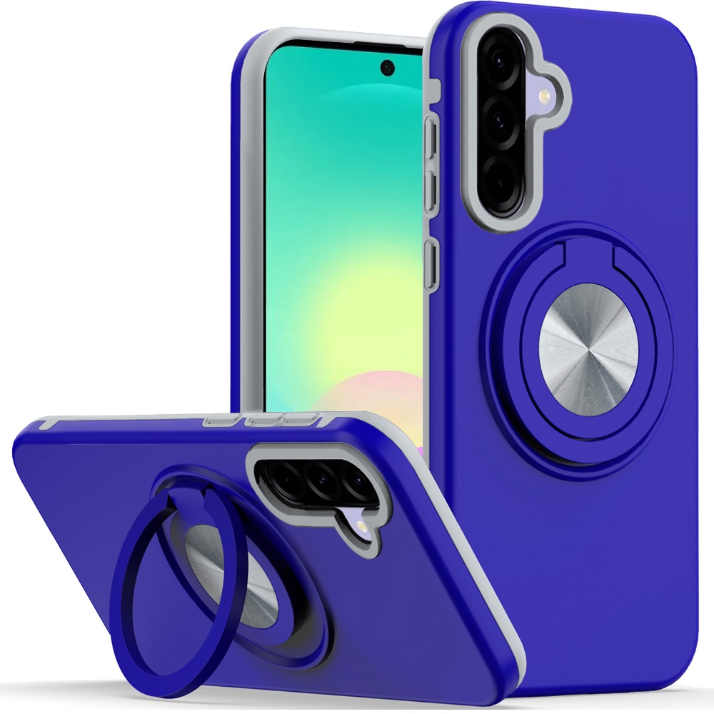 For Samsung Galaxy A27 Metal CD Pattern Matte Finished Hybrid with Rotational Ring [Car Mount Friend